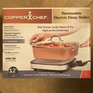 copper removable electric skillet